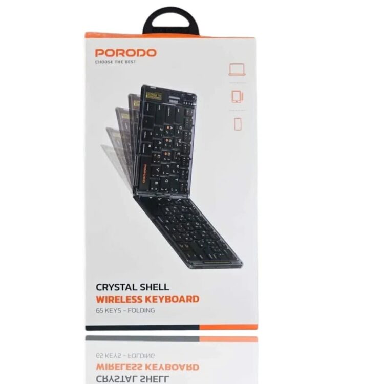 کیبورد بی سیم تاشو PORODO مدل PD-ETK03-BK